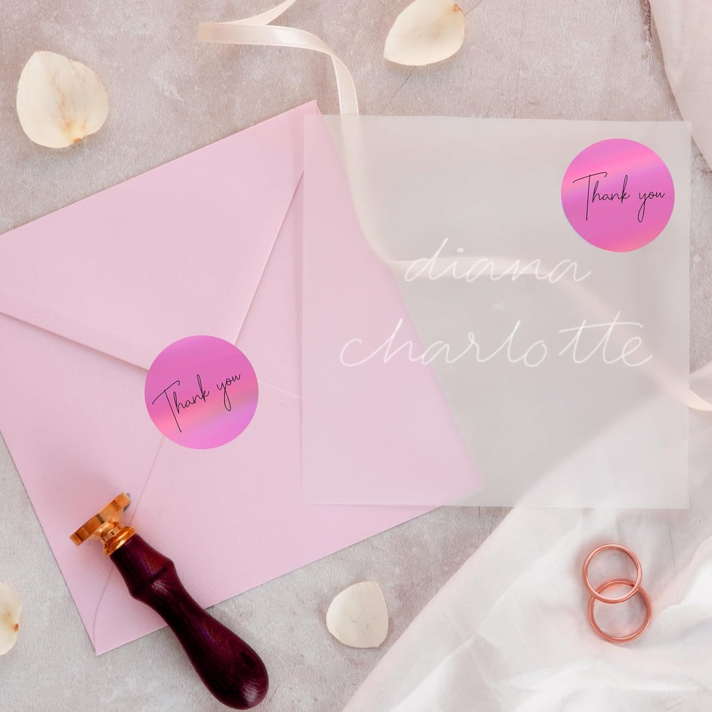 1.5" Holographic Direct Thermal Label Stickers, Round Printable Rainbow Glitter Thermal Printer Sticker Labels for Gift Wrapping, Self-Adhesive DIY Custom Logo Design- Pink