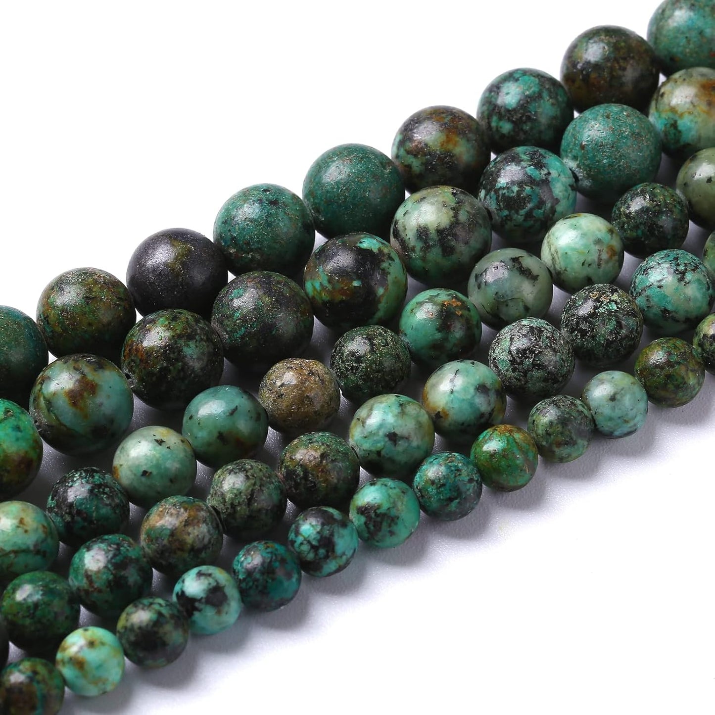 6mm 60pcs Natural African Turquoise Stone Beads for Jewelry Making Round Loose Gemstone Beads DIY Bracelet Necklace Earrings