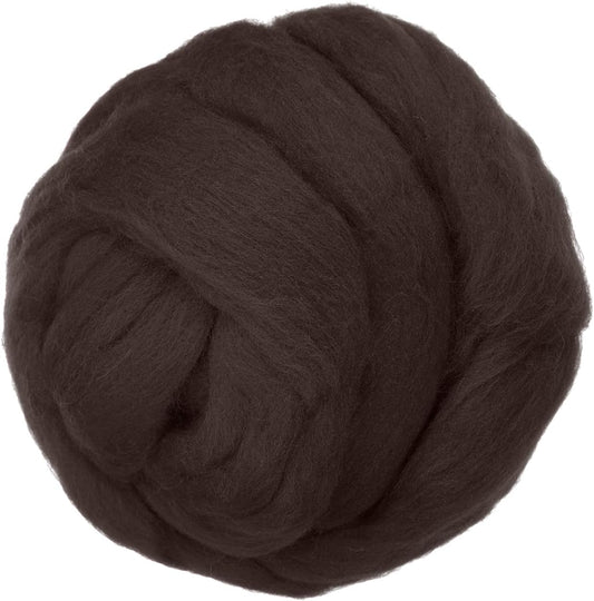 PATIKIL Wool Roving Yarn, 80G/2.82OZ Soft Felting Wool Pure Chunky Roving Yarn Bulk for Needle Felting Knitting Blanket Spinning Weaving DIY Craft, Dark Brown