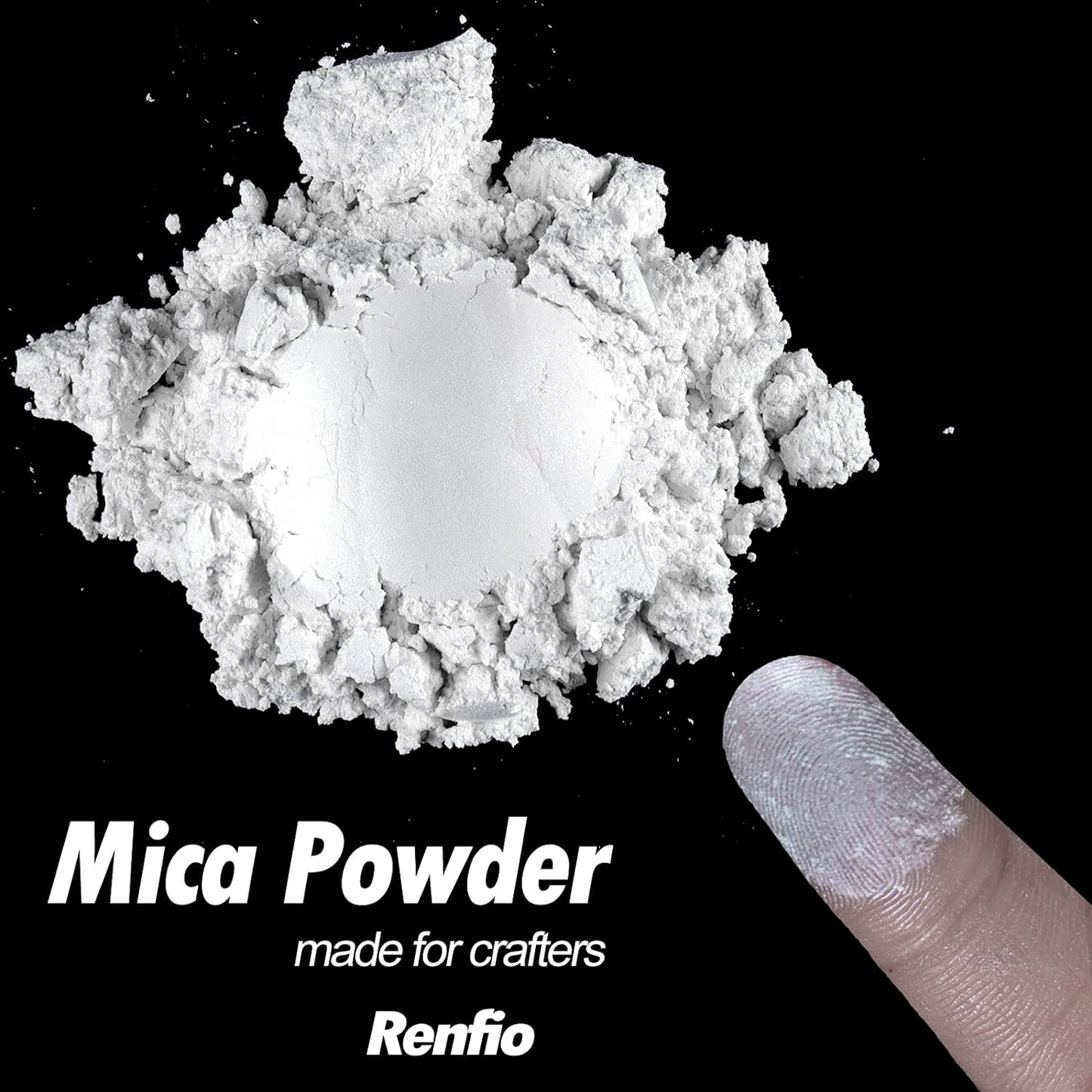 Renfio 100g Mica Powder Pigment, Metallic Natural Dye Mineral Pearl Shimmer Epoxy Resin Dye for Painting Soap Making Slime Bath Bombs 3.5 Oz - Pearl White