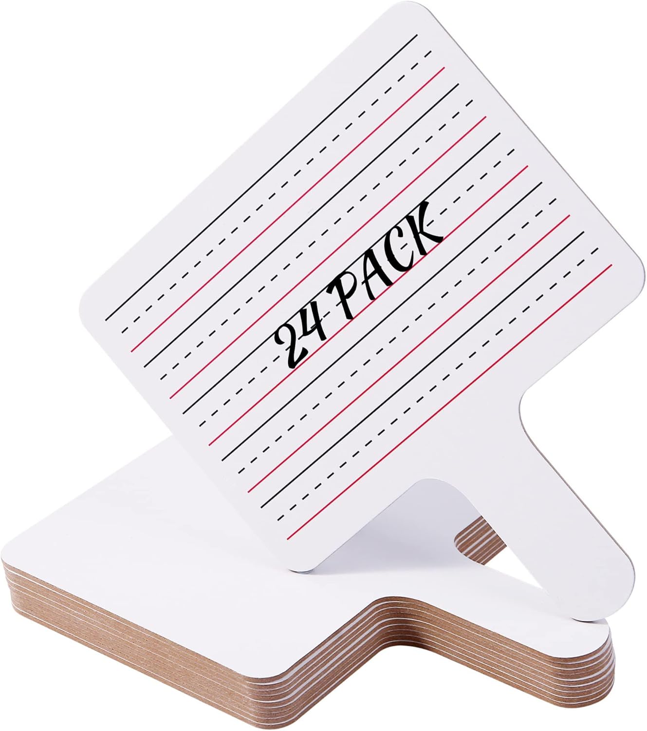 Epic Creations Dry Erase Paddles - 24 Pack 8.11 x 6.14 Inches - Double Sided Handheld Whiteboard - Dry Erase Signs - Hand Held White Board - Auction Paddles - White Board Paddles,Hand Dry Erase Board