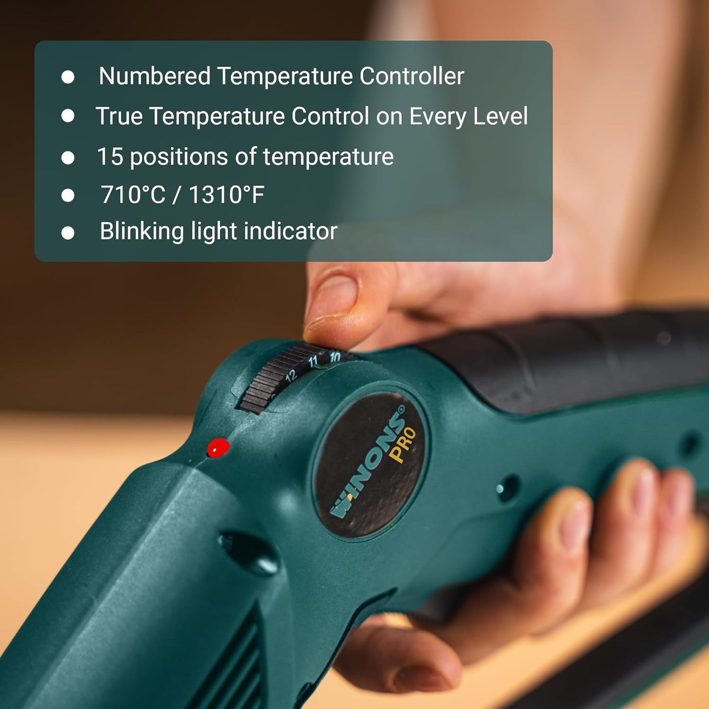 WINONS Hot Knife Foam Cutter Tool with Groover - 300W, Styrofoam Cutter WFC0012 with Numbered Temperature Controller - 710°C Max. Temp, Hot Wire Cutting Tool for all Kinds of Projects (Kit of 11)