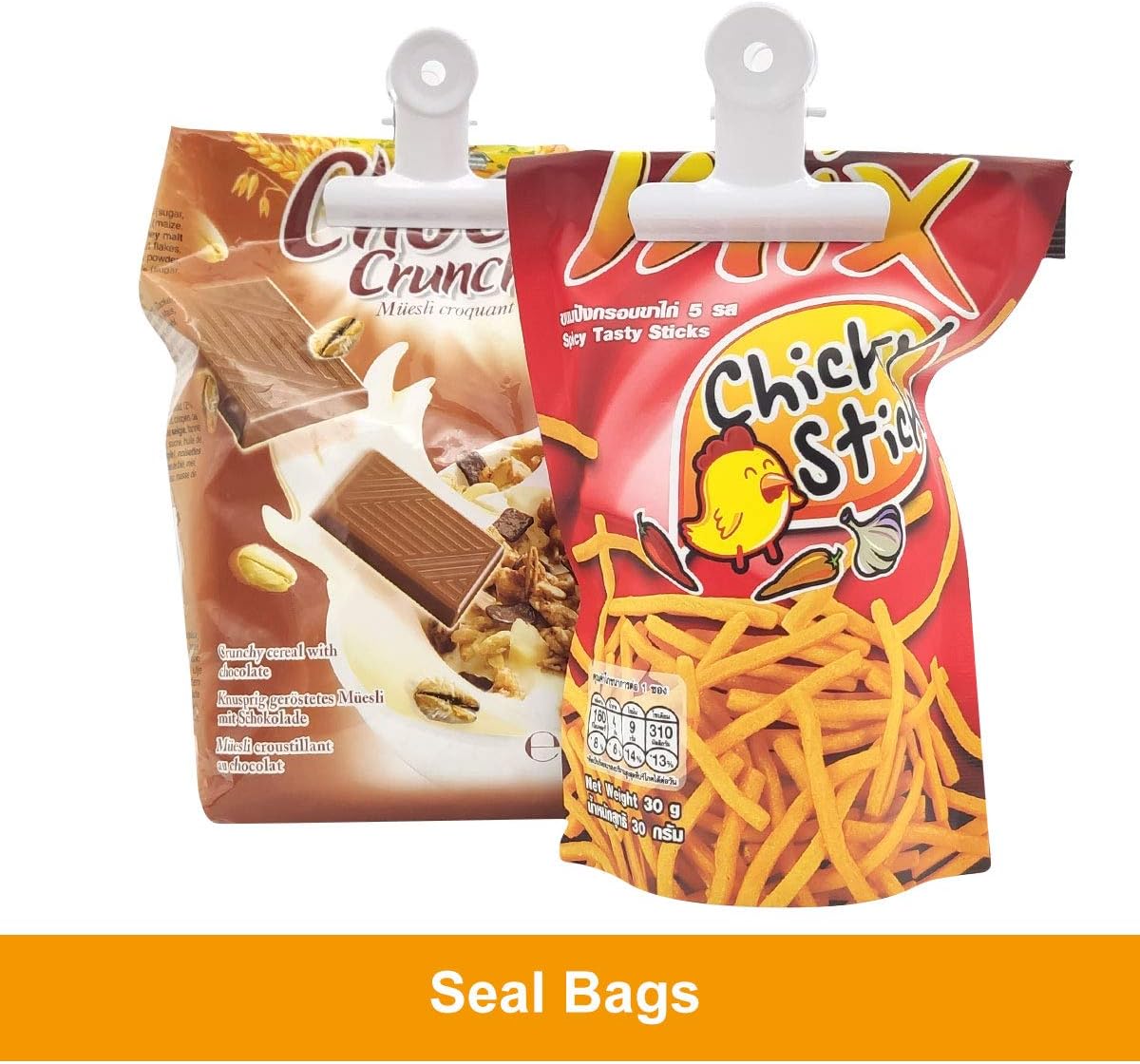 Coideal White Bulldog Paper Clips, 20 Pack 2 Inch Large Metal Binder Clips Round Hinge Clamps for Food Bags, Pictures Photos, Art Crafts, Office School (50 mm)