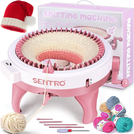 BZVV Knitting Machine for SENTRO 48 Needles Smart Knitting Crochet Machine with Row Counter for Adults and Beginners, Knitting Board Rotating Double Loom, Weaving Loom Machine Kit New Year Gifts