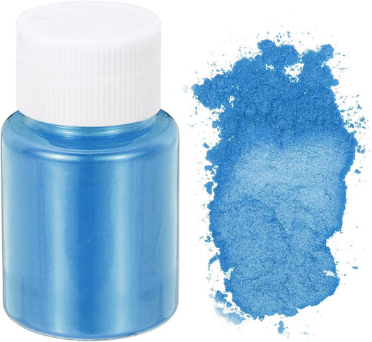 uxcell 10g/0.35oz Cosmetic Grade Mica Powder, 600 Mesh Mica Powder Natural Resin Epoxy Pigment Powders for Casting Resin, Candle Dye, DIY Nail Polish and Lip Gloss, Medium Blue
