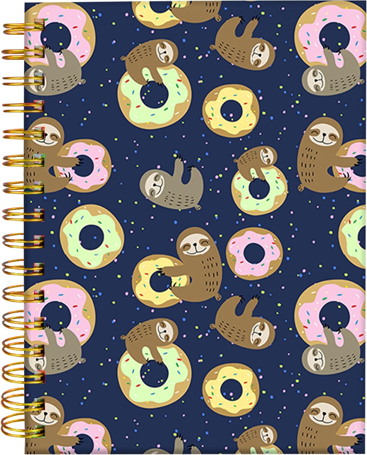 iampanda Spiral Journal Notebook,Cute Strong TwinWire Binding with Premium Paper for Girl Women,60 Sheets A5 College Ruled NotebookJournal,Perfect for School Office Home Gifts,Sloth with Sweet