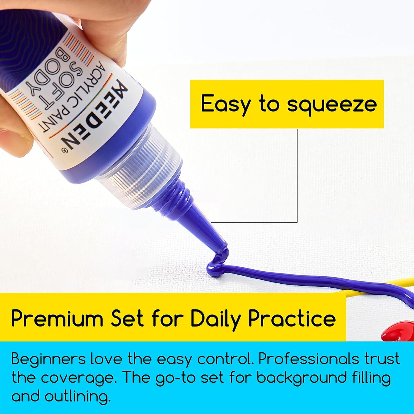 MEEDEN Soft Body Acrylic Paint: Lemon Yellow Hue Matte Finish - 250ml/8.45oz Bulk Acrylic Colors in Ergonomic Bottle - Fluid Flow Art Paints for Artists Canvas Painting