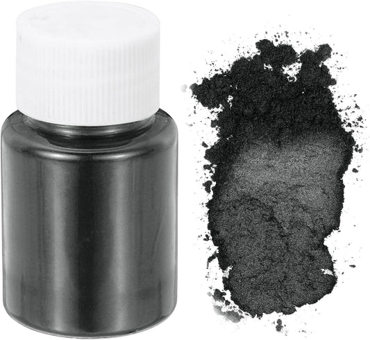 uxcell 10g/0.35oz Cosmetic Grade Mica Powder, 600 Mesh Mica Powder Natural Resin Epoxy Pigment Powders for Casting Resin, Candle Dye, DIY Nail Polish and Lip Gloss, Silver Black
