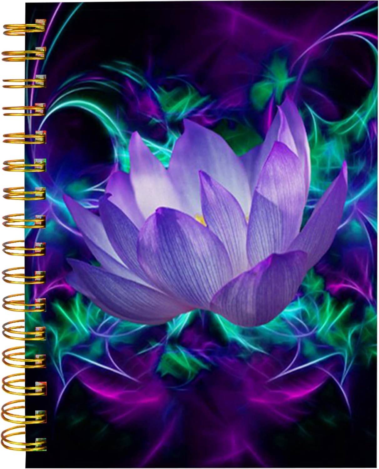 iampanda Spiral Journal Notebook,Chic Floral Strong Twin-Wire Binding with Premium Paper for Girl Women,60 Sheets A5 College Ruled Notebook/Journal,Perfect for School Office Home Gifts,Blue Purple