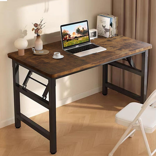 39.4 Inch Foldable Desks for Small Spaces,Foldable Desk No Assembly,Small Table for Bedroom,Rustic Brown.
