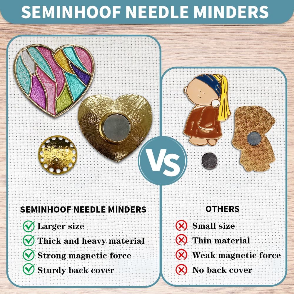 Magnetic Needle Minder Magnet Embroidery Accessories and Supplies Embroidery Needle Holder Cross Stitch Holder Needlework Supplies (Cardinal) (Love)