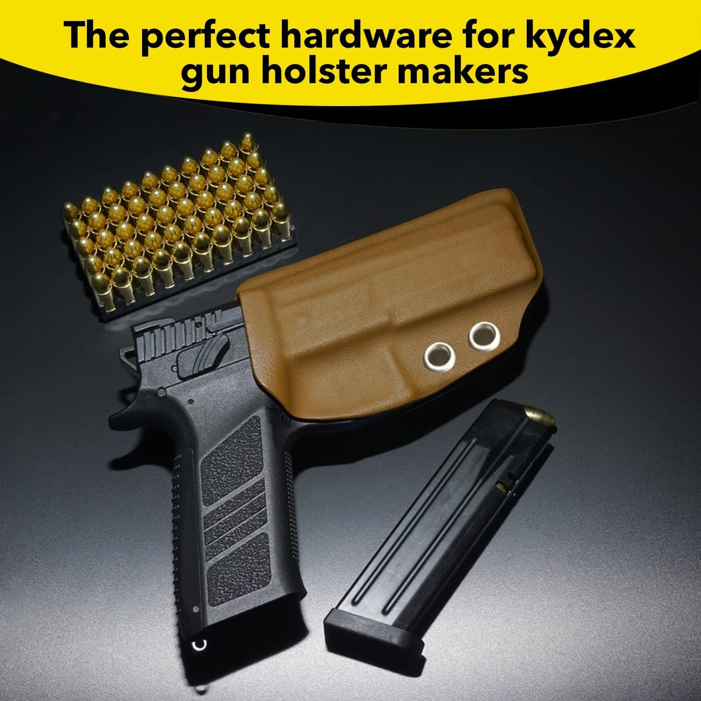 Kydex Rivets Eyelets, 8-8 1/4" Multicolored Grommet Eyelets for Tactical Holster Making, Knife Sheath Crafting, Fasteners for Custom DIY Kydex Projects (Set of 50)