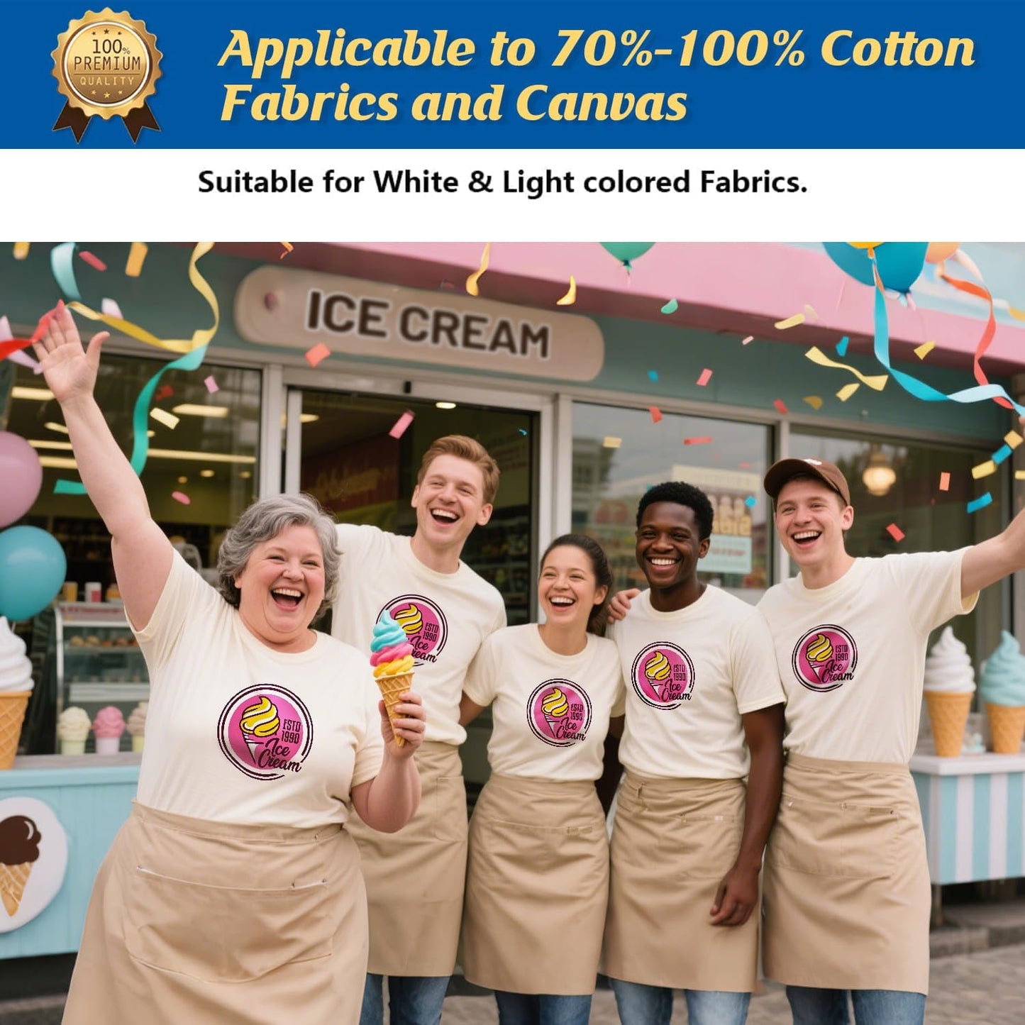 TransOurDream Tru-Heat Transfer Paper for Inkjet & Laserjet Printer (500 Sheets 8.5x11, 3.0) Printable HTV Heat Transfer Vinyl for T Shirts Iron on Transfers for Light Fabrics