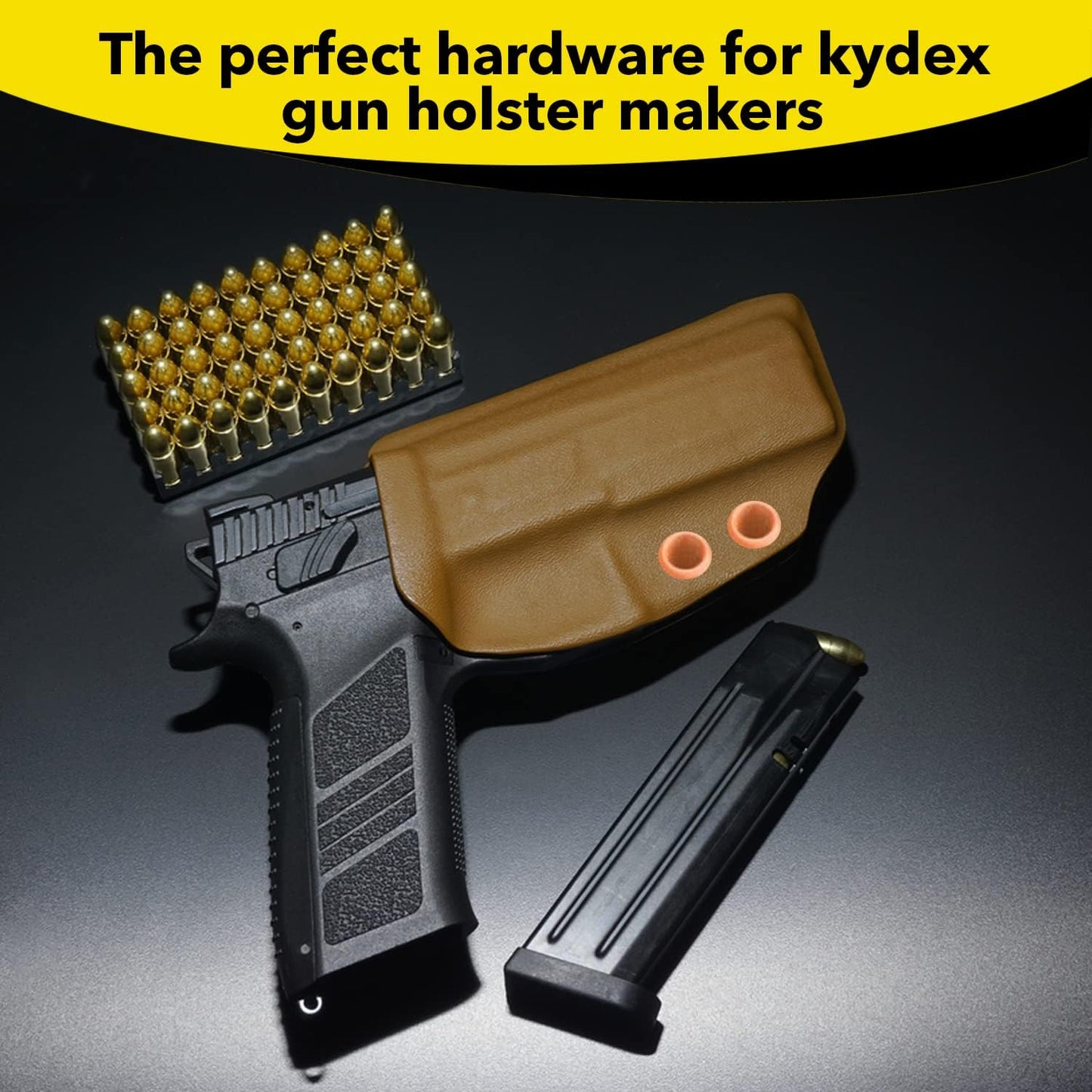 Kydex Rivets Eyelets, 8-8 1/4" Multicolored Grommet Eyelets for Tactical Holster Making, Knife Sheath Crafting, Fasteners for Custom DIY Kydex Projects (Set of 50)