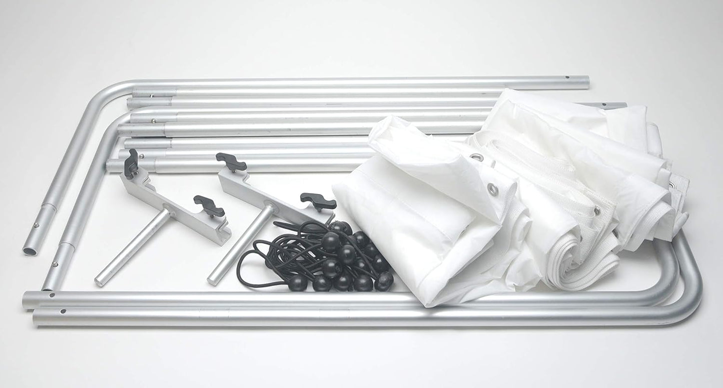 Glide Gear BFS 100 Butterfly Scrim – 4x4, 6x6, 8x8 Diffuser – 3 Nylon Silks, Quick-Setup Frame, C-Stand Clamps Included