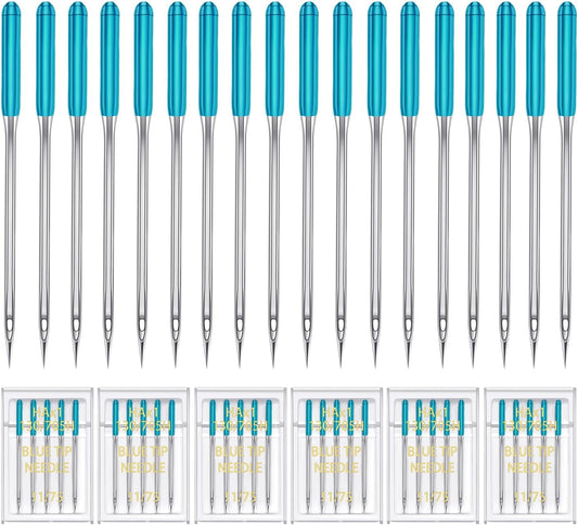HONEYSEW 30 Pieces Sewing Machine Needles HAX1 130/705H Universal Regular Point Flat Shank Sewing Needle Compatible with Singer, Brother,Janome,Pfaff and Other Brand (Blue Size 11-30PCS)