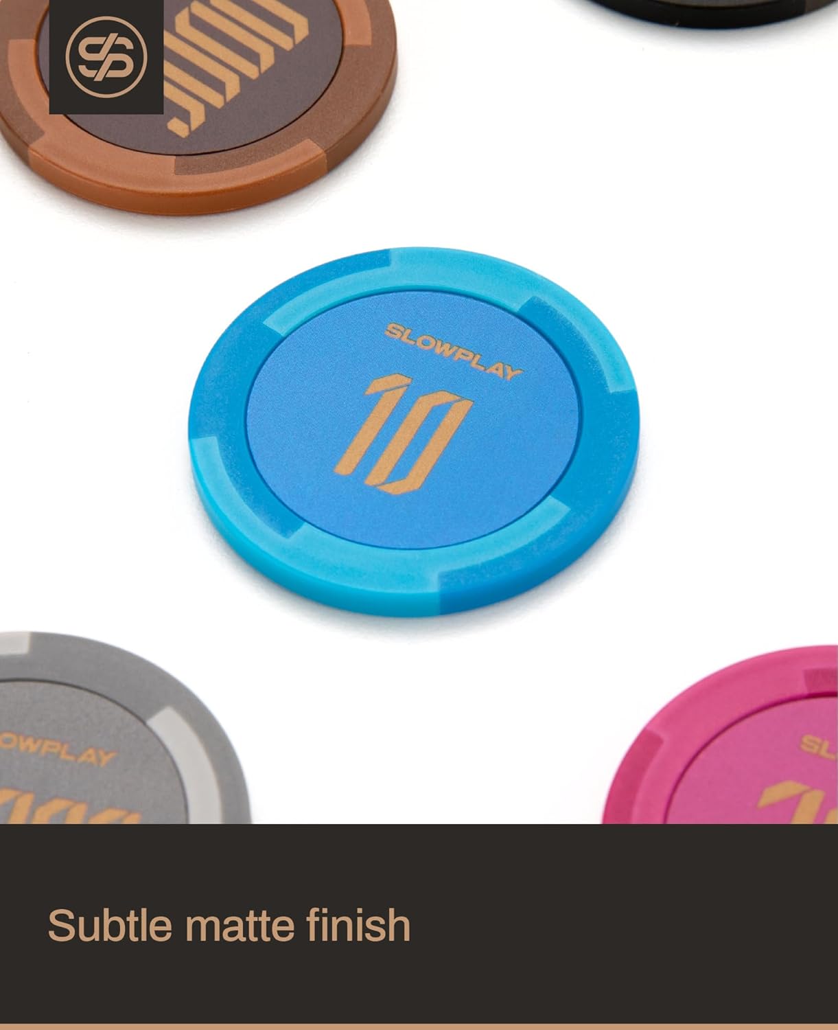 SLOWPLAY Godel Clay Poker Chips, 14 Grams Heavyweight Clay Composite, 40mm Large Chips in Bulk, Pack of 50 in Red Without Denomination