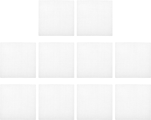 PATIKIL Plastic Mesh Canvas Sheets,10Pcs 4 x 4inch Cross Needlework Blank Yarn Crafting for Embroidery DIY Bookmarks Cup Mats, White, Square