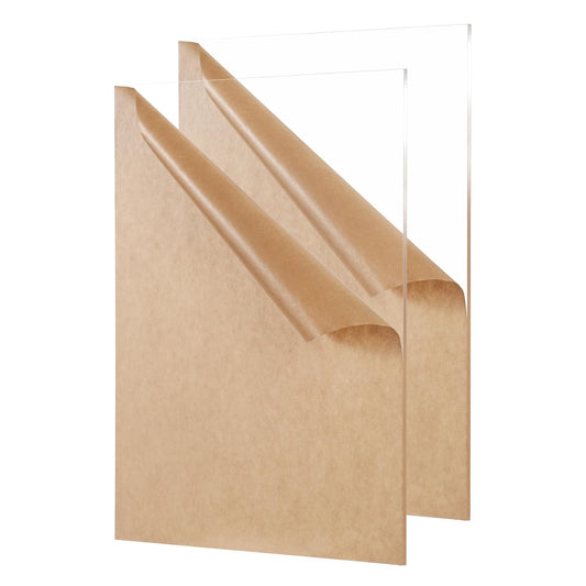 Clear Acrylic Sheet 5" x 7" Cast Plexiglass Panel 1/8" Thick (3mm) Transparent Plastic Board for Sign, Craft, Display Projects, Laser Cutting, Engraving, Pack of 2