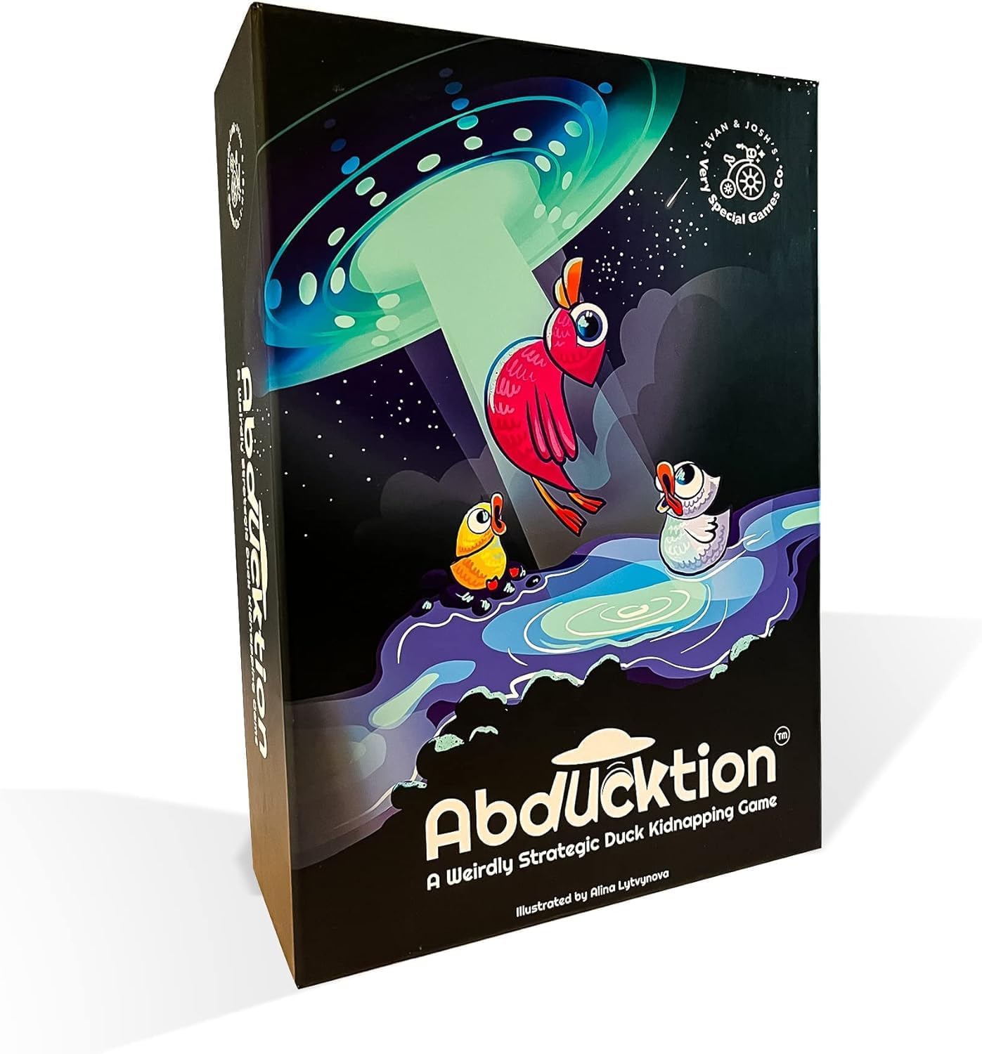 Abducktion - Bundle Base + IntergalacDuck Research Expansion Combo Pack, 25-30 Minutes, Ages 12+, A weirdly Strategic Duck Kidnapping Game, a UFO, and Mind-Bending, Shape-Finding Logic!