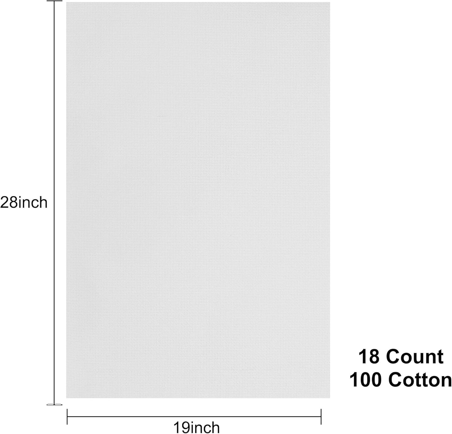 Aida Cloth 18 Count Cross Stitch Fabric,19×28inch (18CT, White)