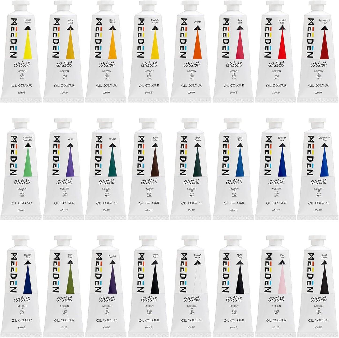 MEEDEN Artist Oil Paint Set - 24 Colors x 60ml/2oz Tubes - Art Supplies for Canvas Painting