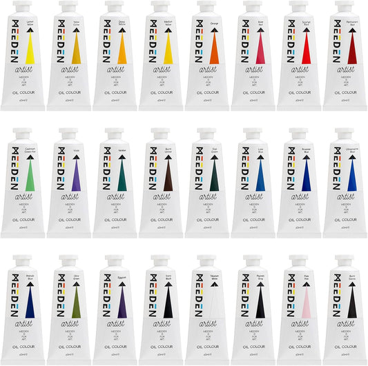 MEEDEN Artist Oil Paint Set - 24 Colors x 60ml/2oz Tubes - Art Supplies for Canvas Painting