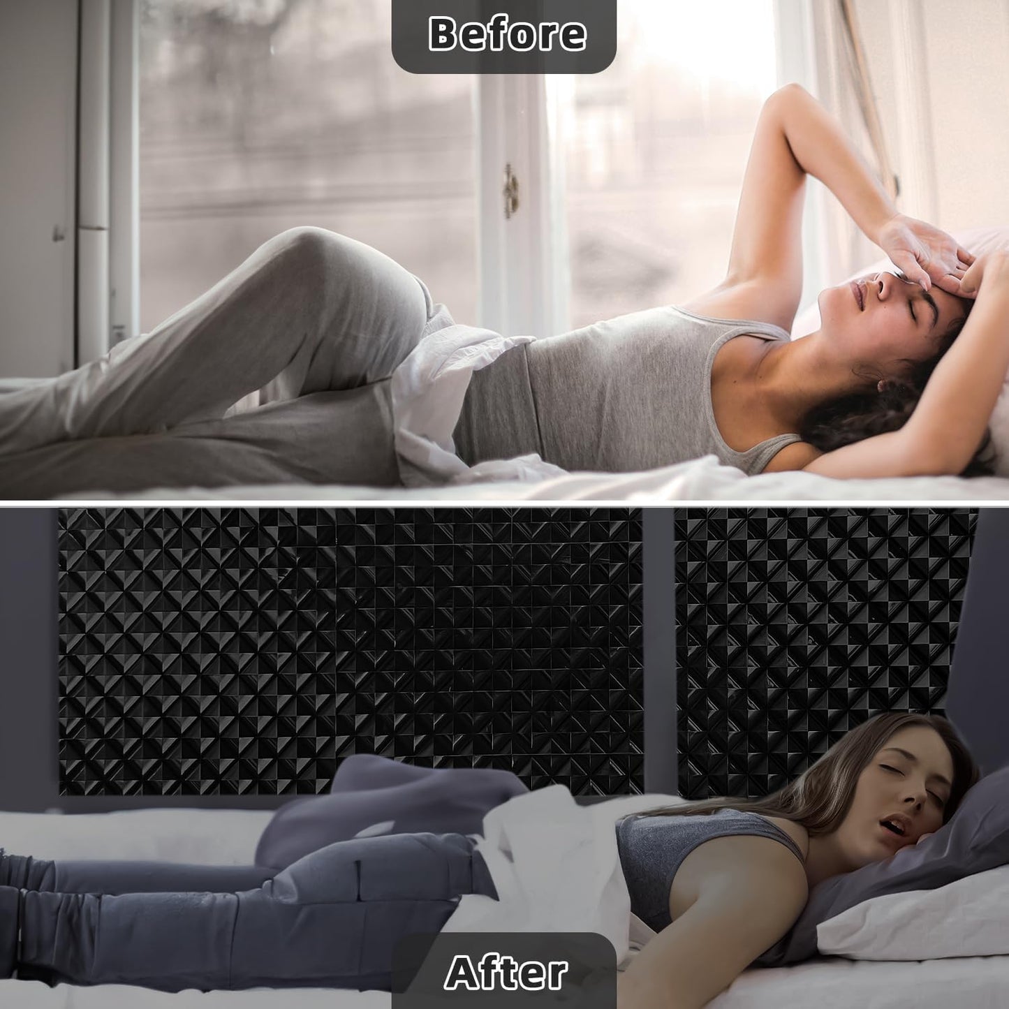 Qualsen Blackout Window Film, 𝟑𝐃𝐕𝐢𝐬𝐮𝐚𝐥𝐀𝐩𝐩𝐞𝐚𝐥 100% Light Sun Blocking Privacy Film for Glass Windows, Removable No Glue Black Out Window Tint for Home Day Sleep Garage 35.4×78.7inch