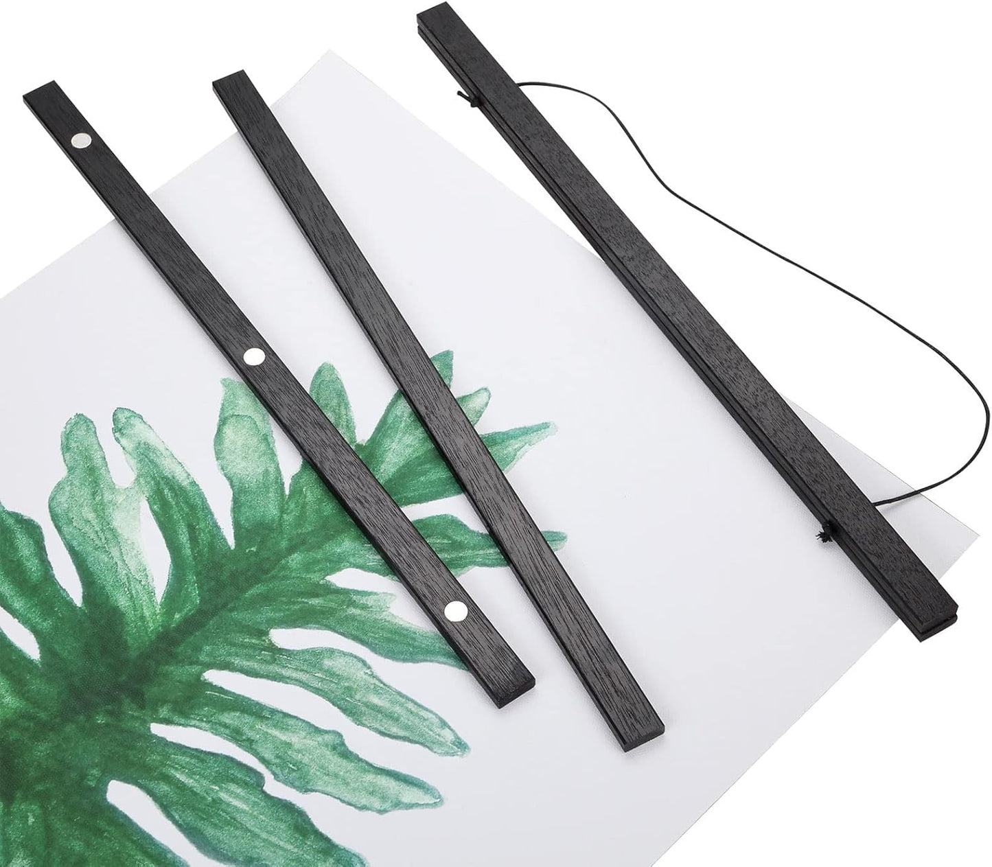 WITCOLOR Magnetic Poster Hanger Frame, 19x13 19x25 19x27 Poster Frame Wooden Magnetic Hanging Kit for Walls Map Picture Diamond Painting Canvas Artwork (Black)