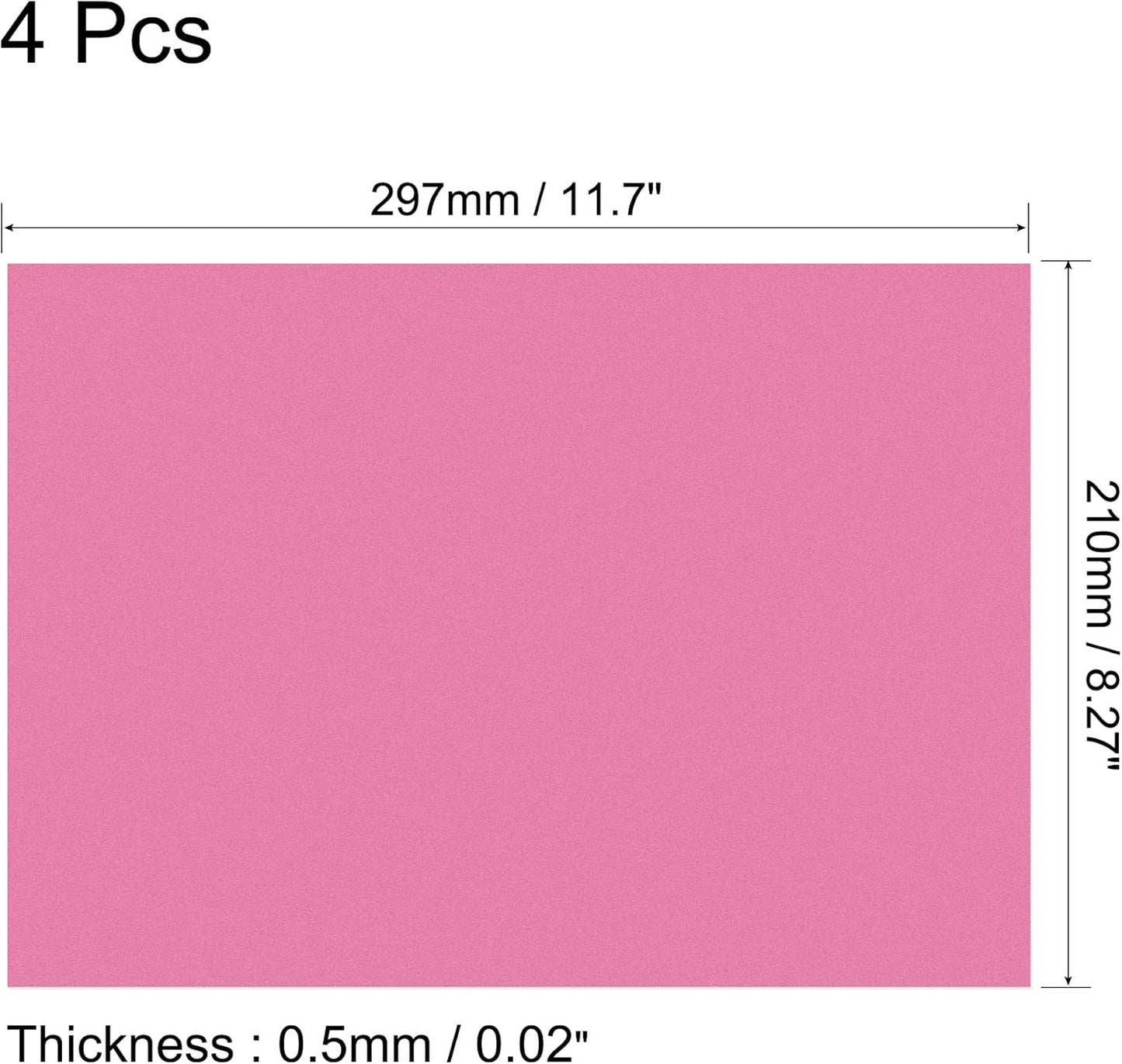 uxcell 4Pcs A4 Gel Light Lighting Filter Overlay Transparent Color Correction Plastic Vinyl PVC Sheets Photography Television Matte Red,0.5mm