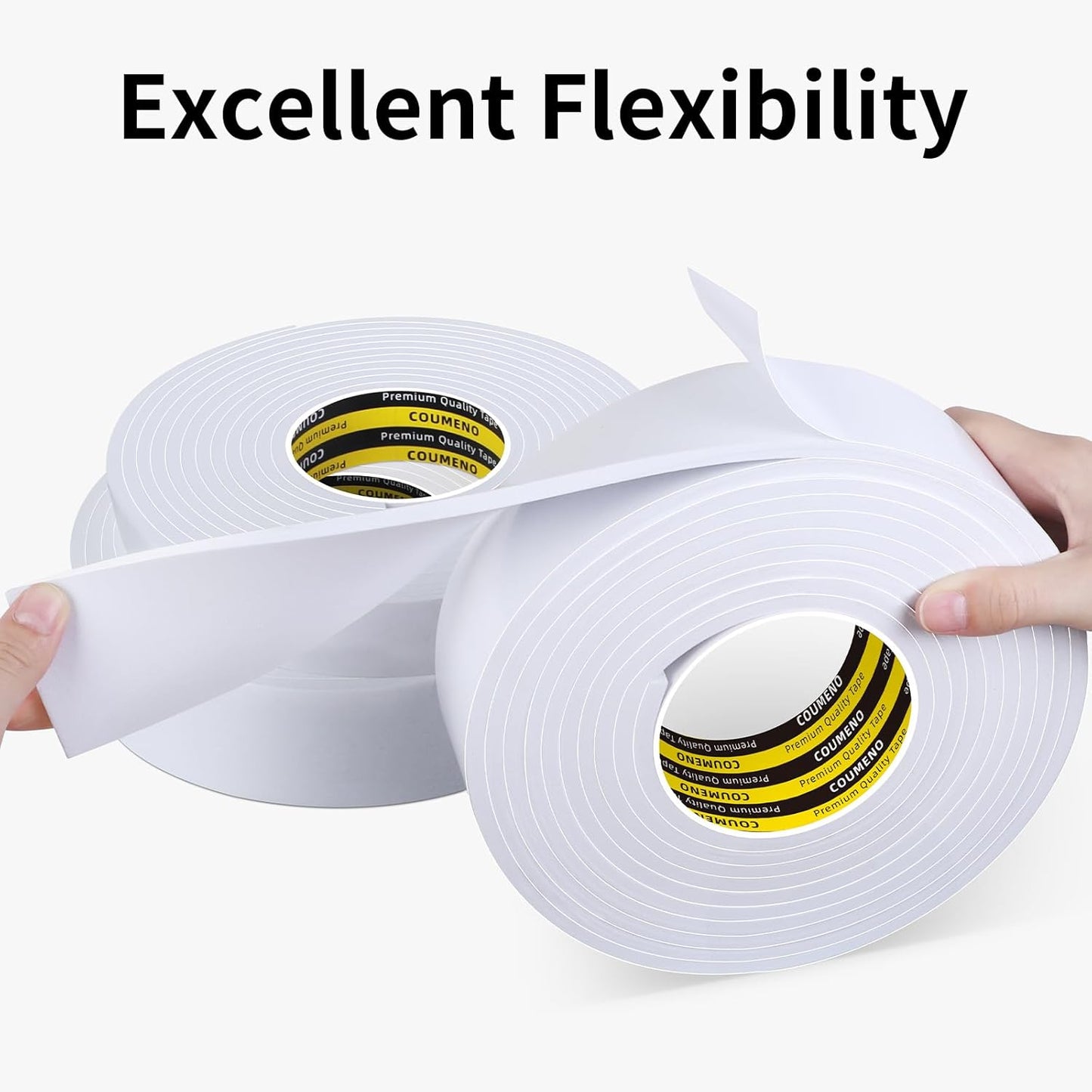Single-Sided Adhesive Foam Tape 2inX9.84FT Single-Sided Sealing Strip Foam Pad Sponge Tape Window Weatherproof, Self-Adhesive Insulation Sealing Tape (White)
