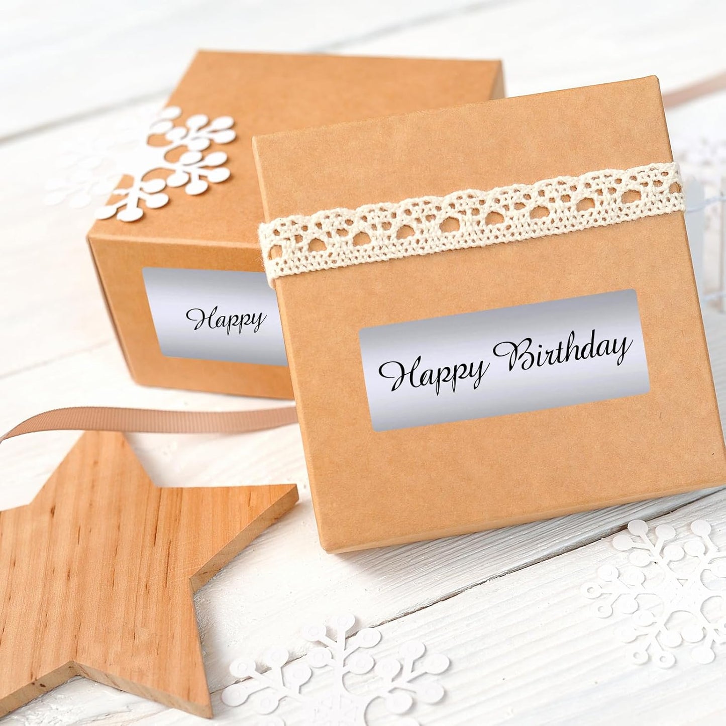 1" x 3" Silver Thermal Label Stickers,Waterproof Thermal Printer Sticker Labels for Gift Wrapping, Self-Adhesive Name Price Tag DIY Custom Logo Design (500 pcs,Silver)