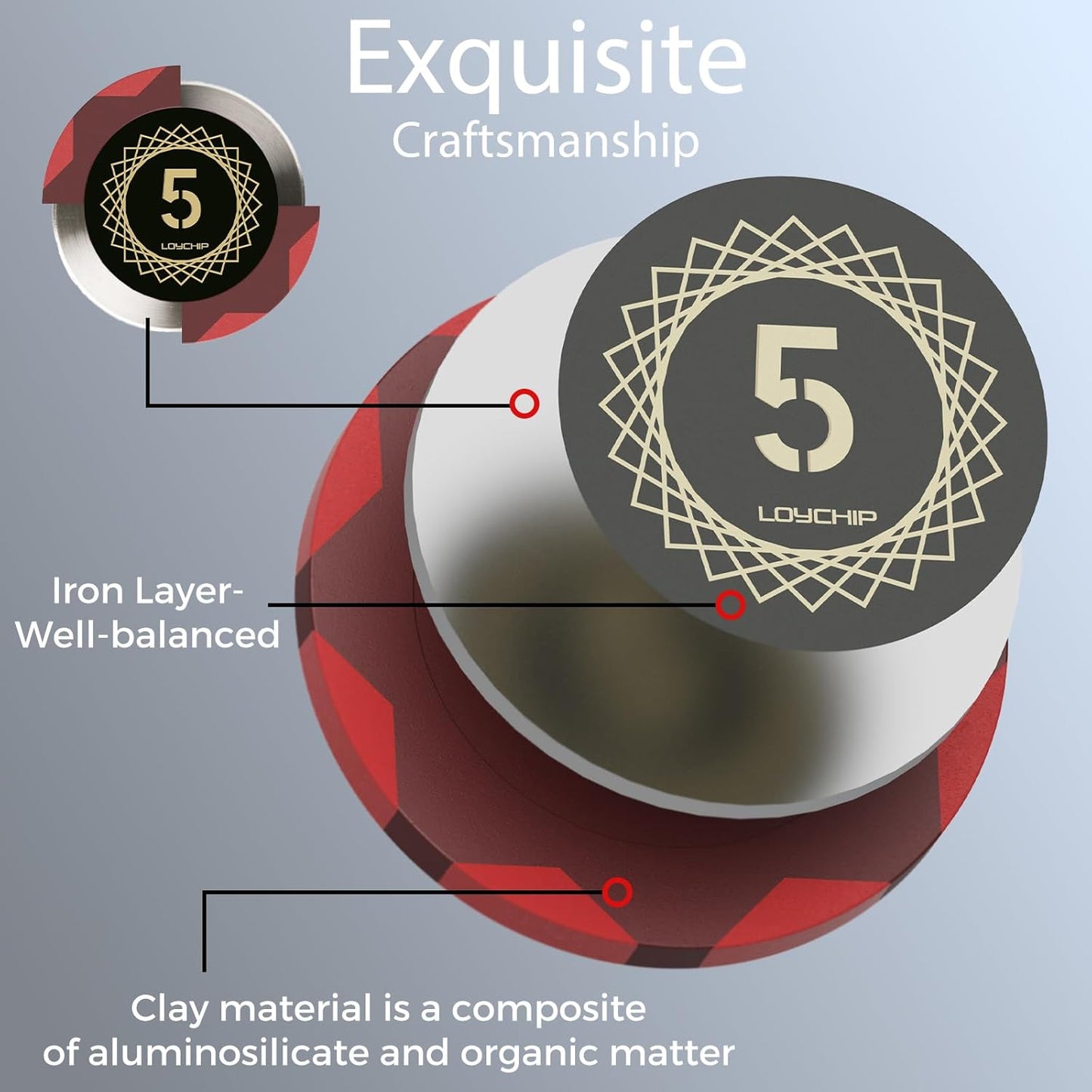 Clay Poker Set with Numbered Chips 300-pcs for Card Board Game, 14g Weight with Playing Cards for Texas Hold'em, Blackjack Gambling, Late Night Poker Games