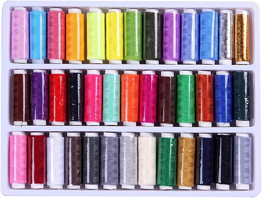 39pcs 109 Yard Mixed Colors Polyester Spool Sewing Thread for Hand Machine, Random Color, Multi-Colored Sewing Thread, for Quilting Stitching, Hand Sewing, Machine Sewing