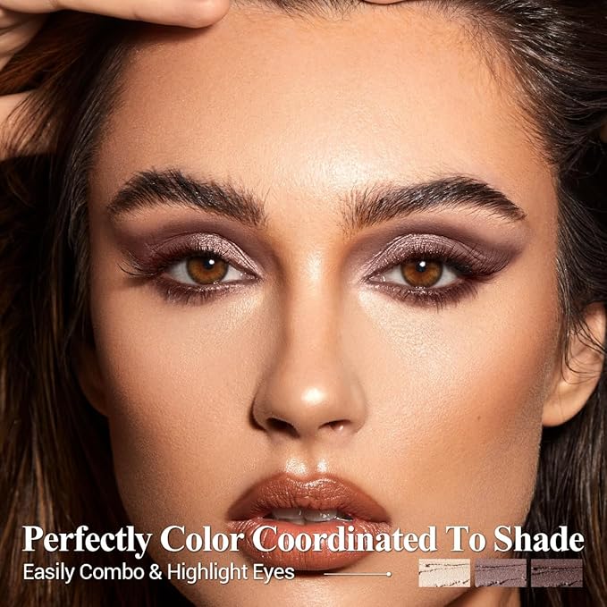 Neutral Eyeshadow Stick Makeup 6PCS Set, Metallic Shimmer Matte Cream Eye Shadow Eyeliner Brightener Pencil Crayon - TAUPE MAUVE