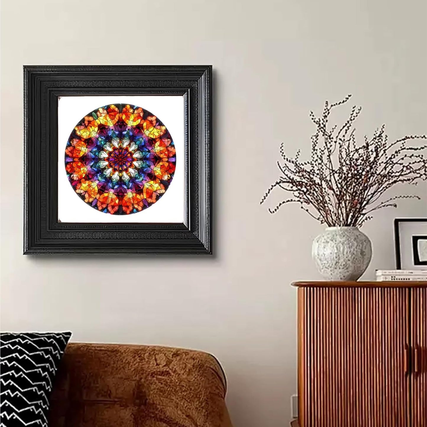 Wooden Jigsaw Puzzles - Crystal Mandala Wooden Puzzles for Adults 500 Pcs, 16.7'' Luxurious Shaped Wood Puzzle, Beautiful Package, Best Gift Toys for Adults and Kids, Family Game