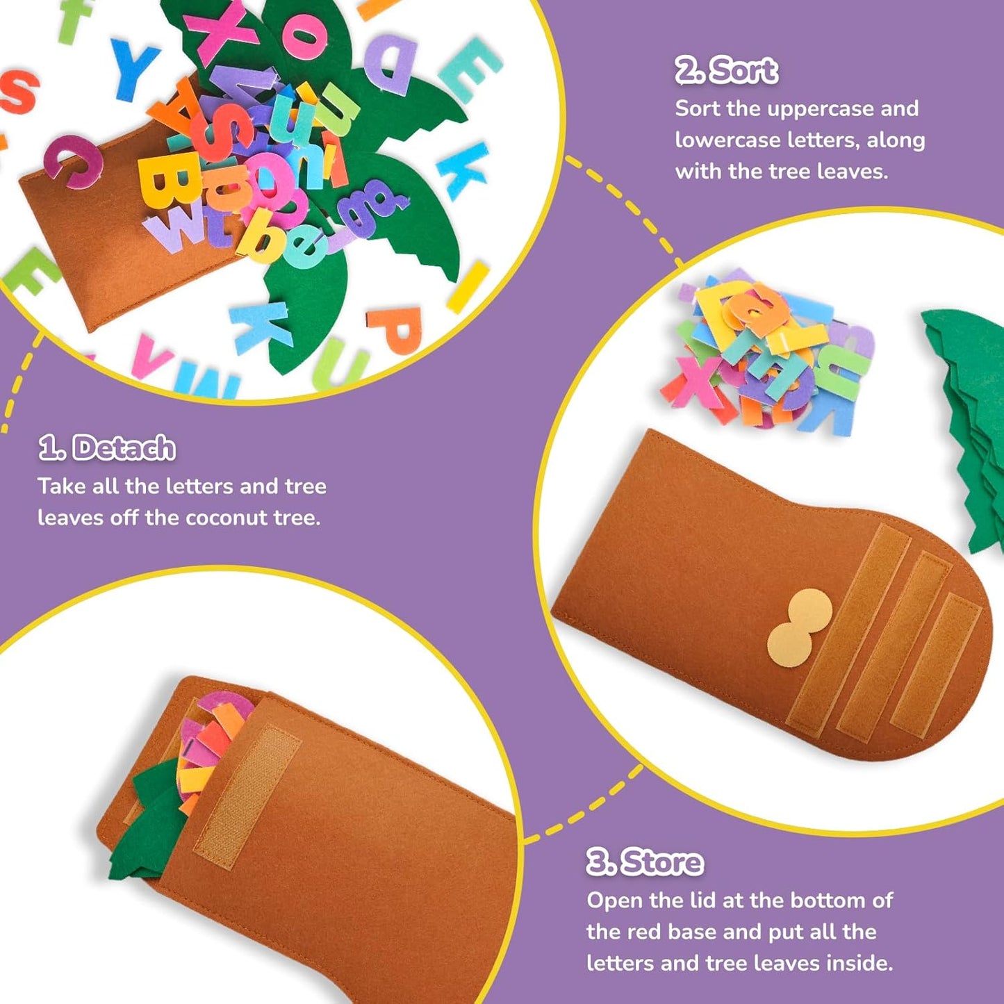 CHEFAN Tree and Letter Props from The Childhood Favorite Book, Felt Numbers and Letters