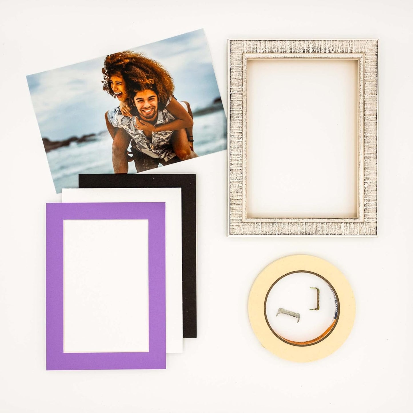 8.5x11 Mat Bevel Cut for 7x9 Photos - Acid Free Light Purple Precut Matboard With Backing Board and Crystal Clear, Self Seal Photo Mat Bag - For Pictures, Photos, Framing - 4-ply Thickness