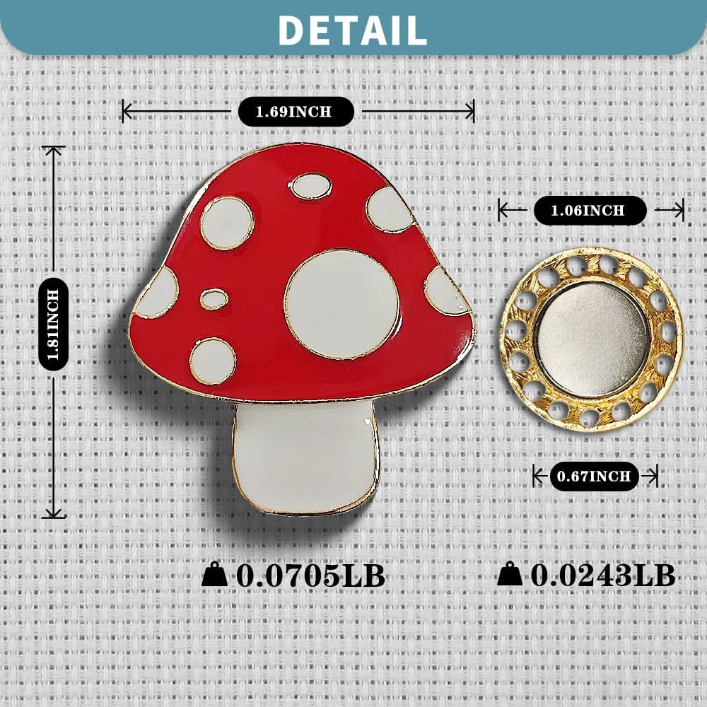 Magnetic Needle Minder Magnet Embroidery Accessories and Supplies Embroidery Needle Holder Cross Stitch Holder Needlework Supplies (Cardinal) (Mushroom)