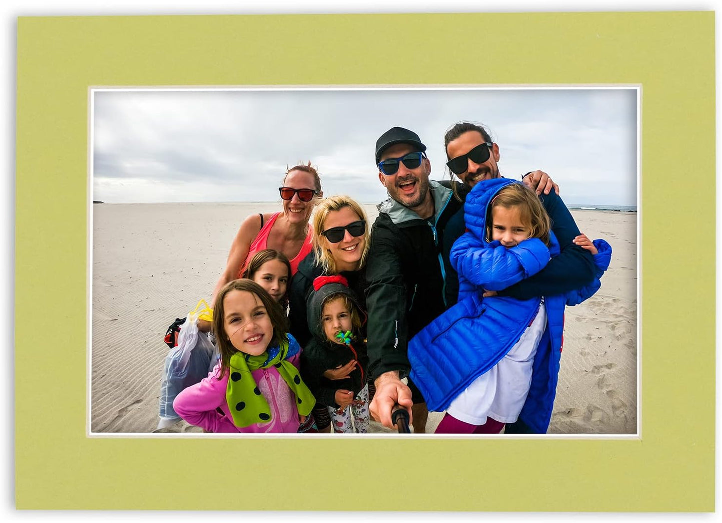 Pack of Ten Acid Free 8x10 Mats Bevel Cut for 5x8 Photos - Pistachio Green Precut Matboards With Backing Boards and Self Seal Photo Mat Bags For Pictures, Photos, Framing - 4-ply Thickness