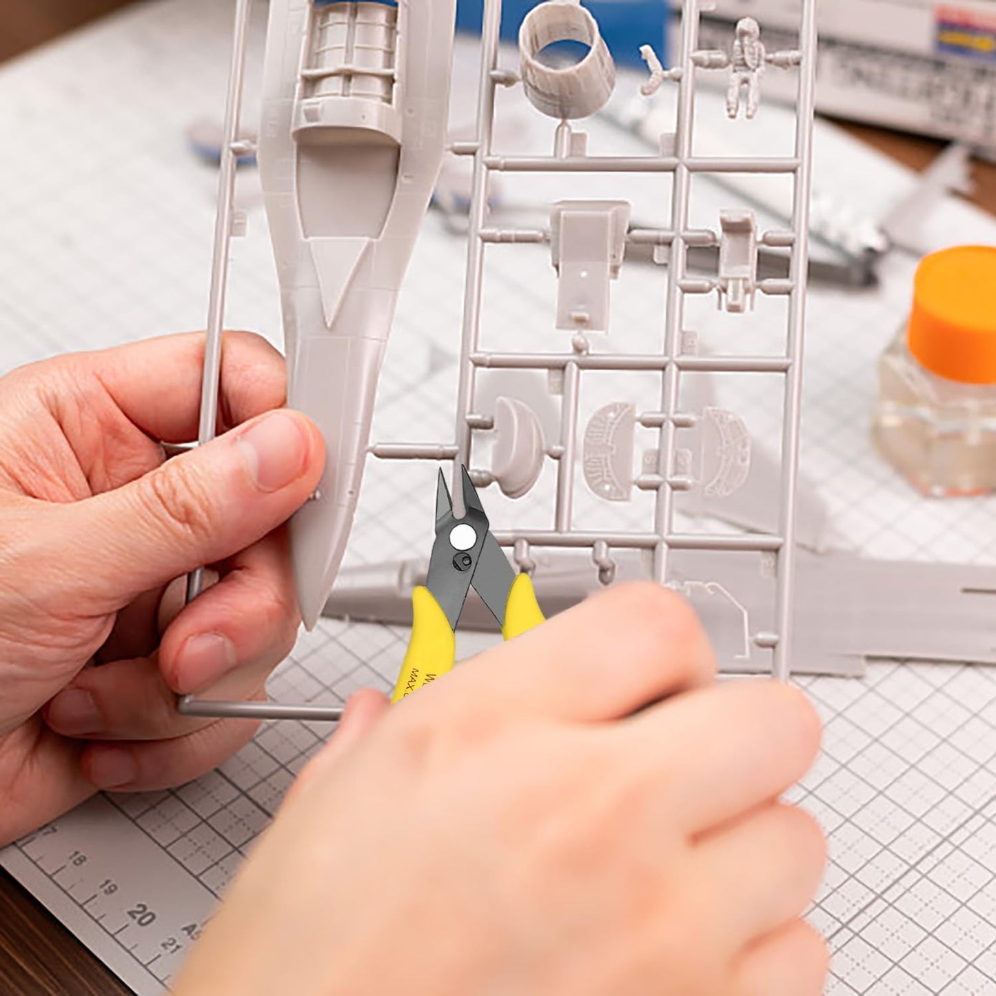 Flush Cutters, 10 Pack, 5 Inch Micro Flush Cut Pliers with Spring, Side Cut Nippers, Mini Wire Cutters Model Nippers Flush Cutters for Jewelry Making, Plastic Models, Zip Ties, Electronics