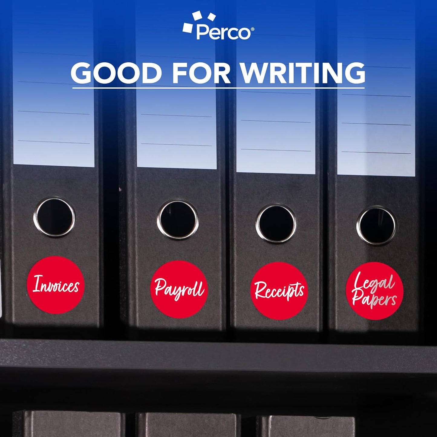 Perco Red 3-Inch Round Circle Dot Sticker Labels - Multi-Roll Pack (3 Rolls, 500 Labels Each) - Permanent Adhesive, Vibrant Colors, Strong Hold - Perforated for Easy Use - Made in USA