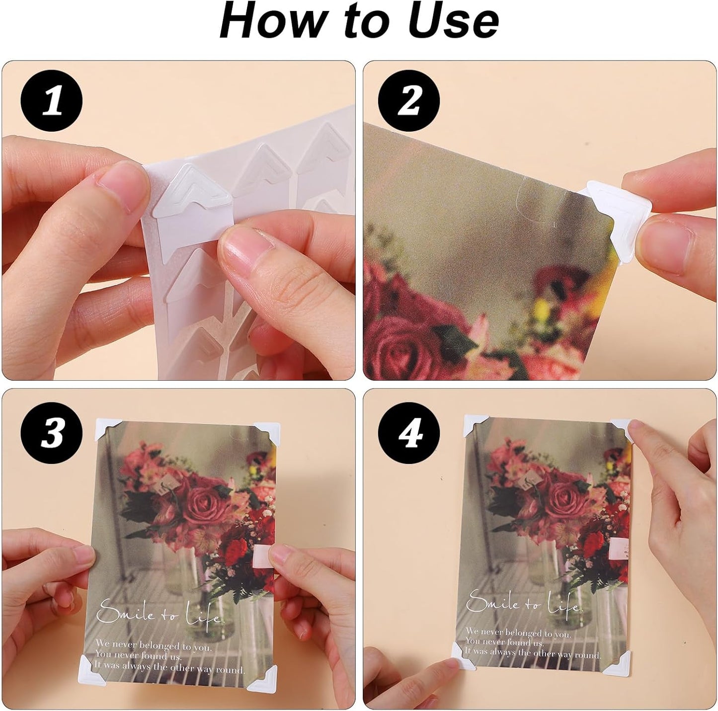 Guduling 600pcs Scrapbook Corner Stickers, Self-Adhesive Photo Corner Stickers, White Picture Corners for Scrapbooking, Photo Album, Journal Memory Books, Diaries