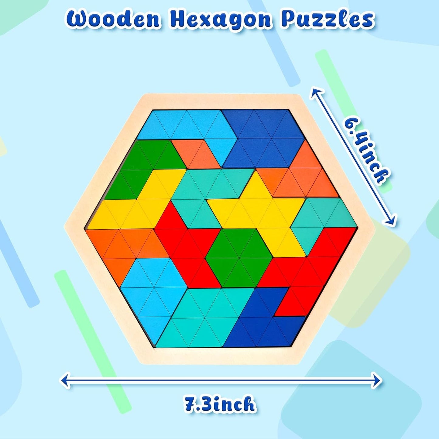 3 otters Wooden Puzzles for Kids, Educational Brain Teaser Game, Shape Sorting Board with Guide Book, Montessori Learning Toys