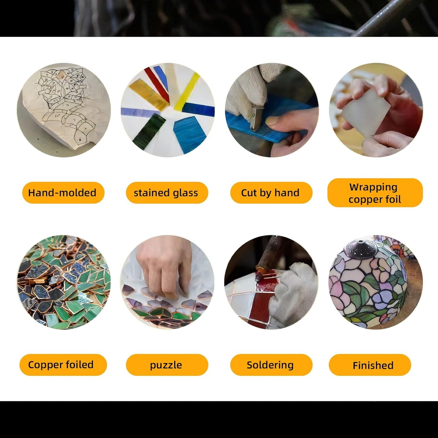 PA0001 Rose Flowers Stained Glass Window Panel W 16" x H 16" Window Suncatcher Tiffany Style Ornament, Home Hanging Decorations