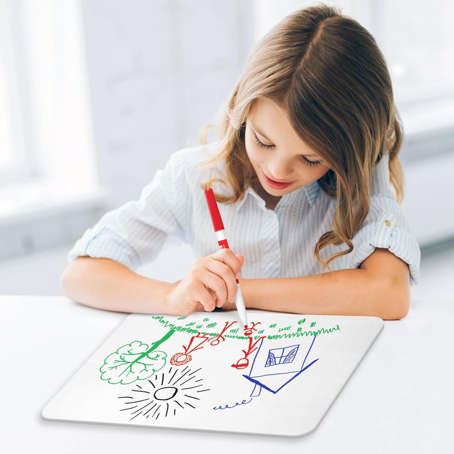 Small White Board, 9 x 12 Double Sided Dry Erase Lapboard for Kids, Office and Classroom