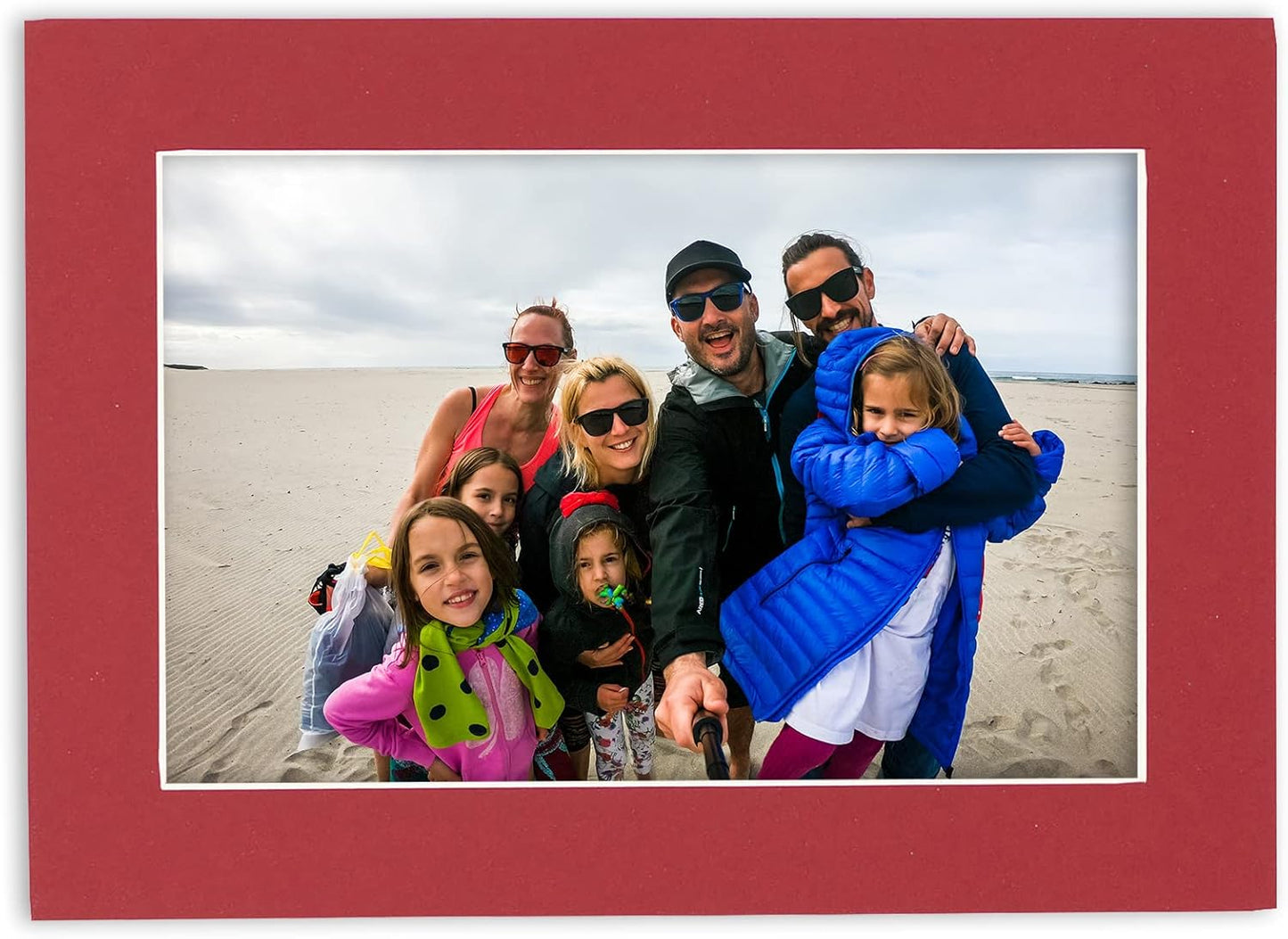 5x7 Mat for 8.5x11 Frame - Precut Mat Board Acid-Free Deep Red 5x7 Photo Matte Made to Fit a 8.5x11 Picture Frame, Premium Matboard for Family Photos, Show Kits, Art, Picture Framing, Pack of 1 Mat