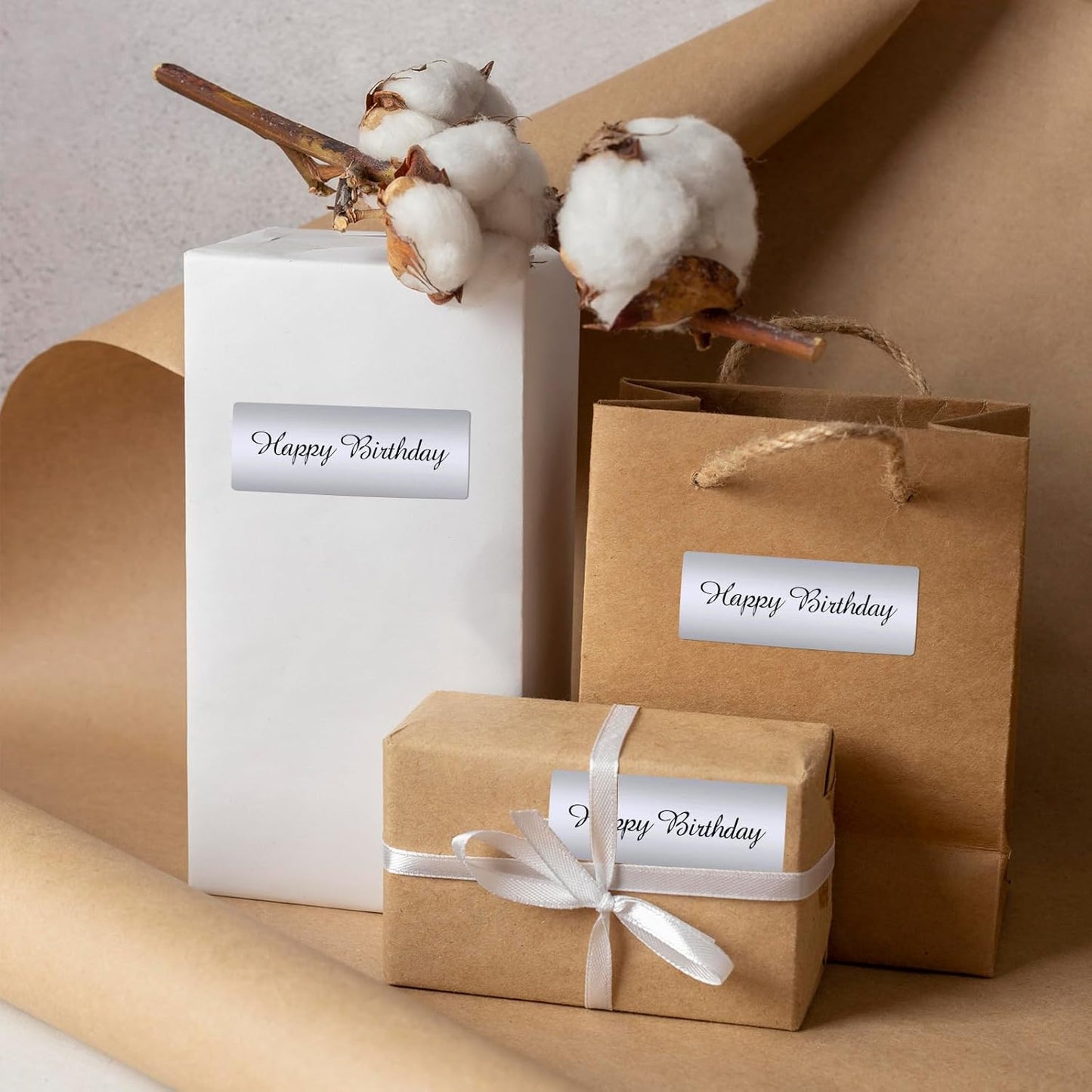 1" x 3" Silver Thermal Label Stickers,Waterproof Thermal Printer Sticker Labels for Gift Wrapping, Self-Adhesive Name Price Tag DIY Custom Logo Design (500 pcs,Silver)