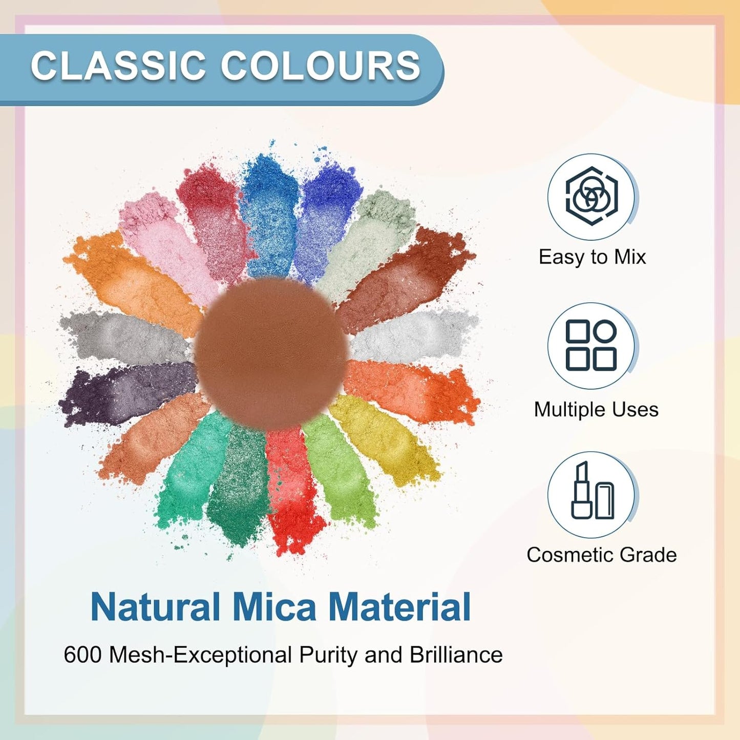 uxcell 10g/0.35oz Cosmetic Grade Mica Powder, 600 Mesh Mica Powder Natural Resin Epoxy Pigment Powders for Casting Resin, Candle Dye, DIY Nail Polish and Lip Gloss, Red Brown