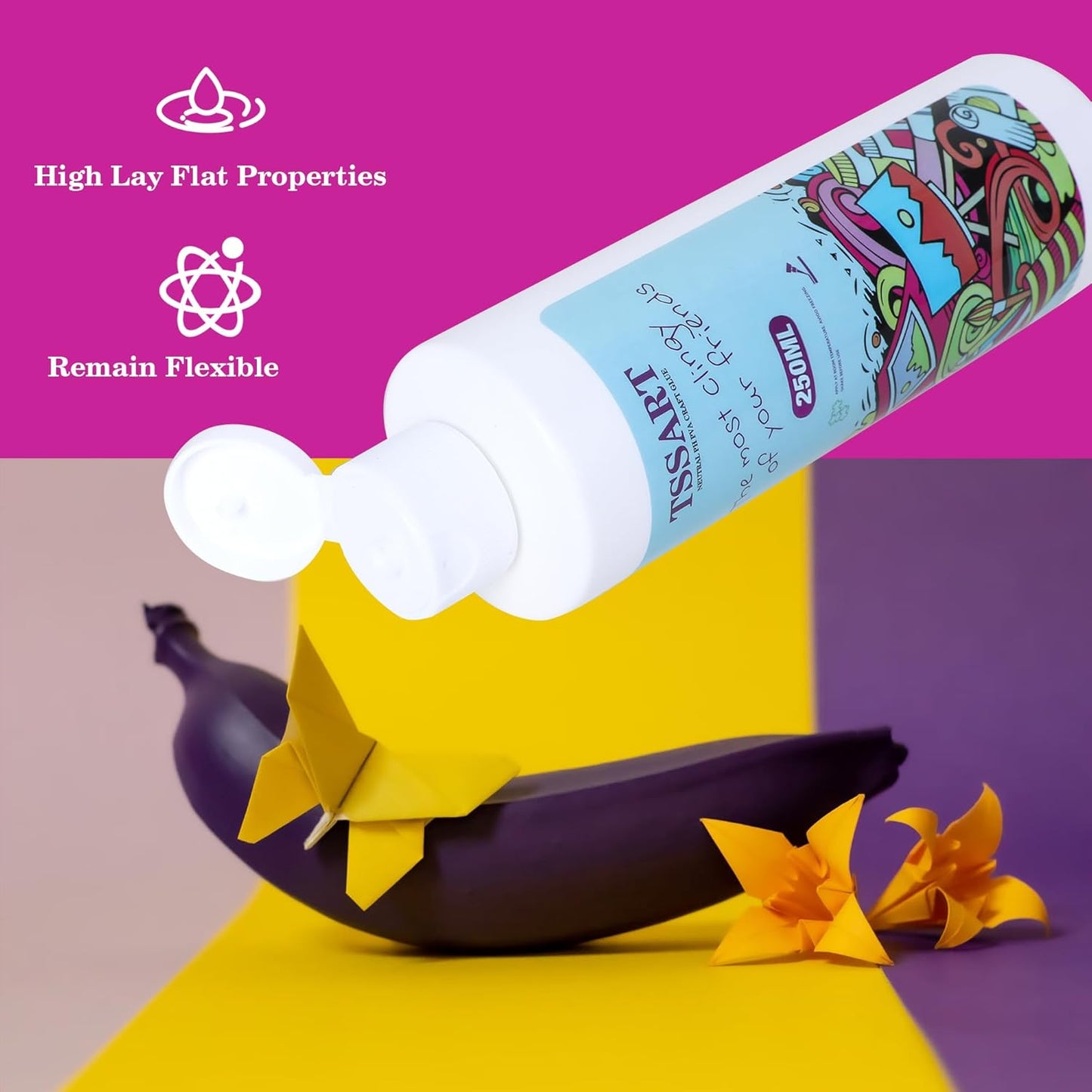 Neutral pH Craft Glue - 4.4floz Acid-Free PVA Formula Water Soluble Glue, Dries Clear and Flexible - Ideal for Arts, Paper, Photography, Scrapbooking and Book Binding - Flip Cap